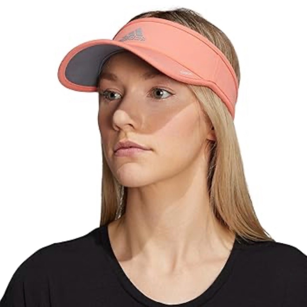 Adidas Superlite Performance Visor, Semi Coral Fusion Pink/Silver Metallic OS